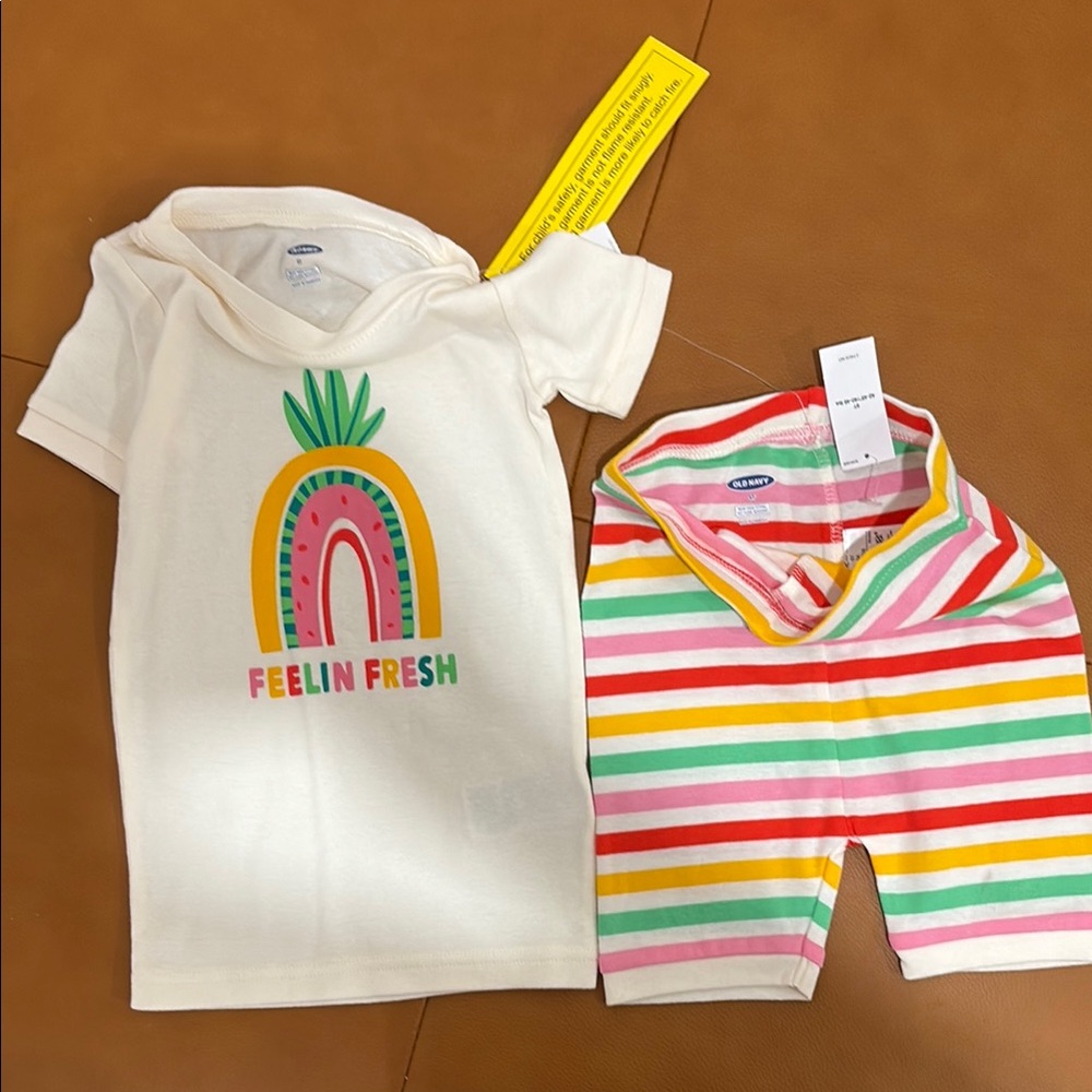 Old Navy Kids' Pineapple Rainbow pajama shorts set